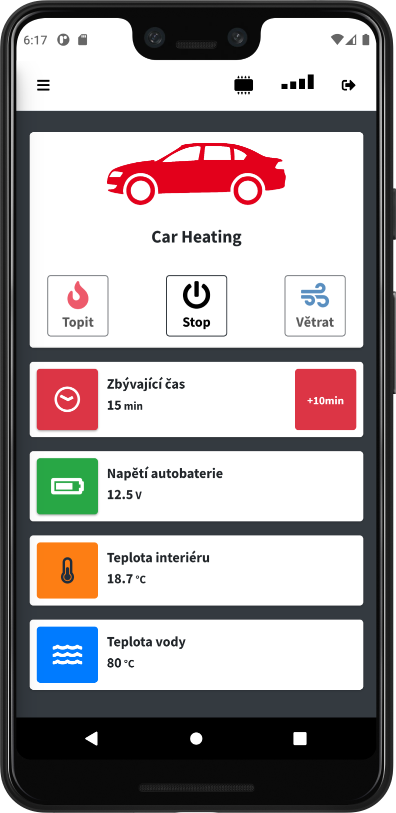 Aplikace CarHeating